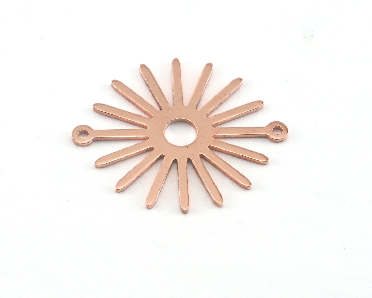 Sun Charms Connector 25x27mm 2 holes Raw brass Copper Brushed findings R197-145