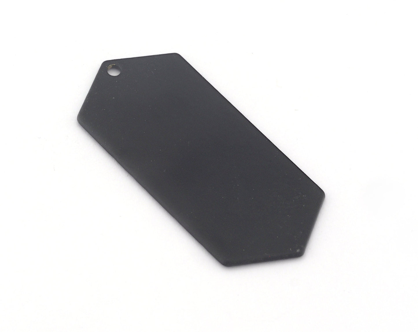 Elongated Hexagon Shape Raw - Black Pendant 35.5x16mm 0.8 Thickness 1 hole 2024-350