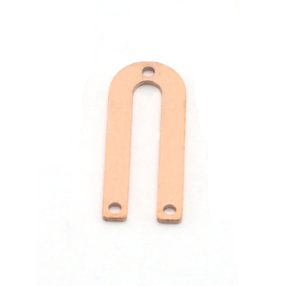 U Magnet shape flat Connector Charms findings 22x9mm Black Painted Raw Copper - Raw Brass - Brushed findings R411-80