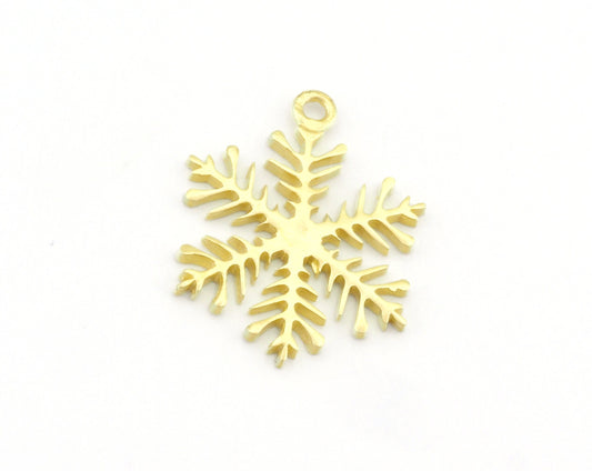 Snow Flake Charms Pendant Raw Brass 23x17mm (1.25 mm Thickness) 1 hole chams 4841