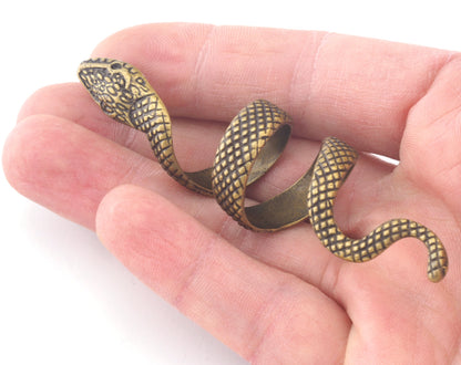 Snake Ring Wrap Adjustable Antique Bronze Plated Brass (18mm - 20mm 8US - 10US inner size) Oz4001