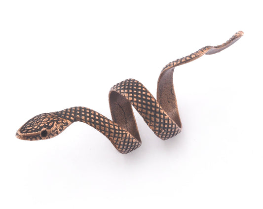 Snake Ring Wrap Adjustable Antique Copper Plated Brass (18mm - 20mm 8US - 10US inner size) Oz4001