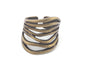 Stripes Organic Ring Adjustable Antique Bronze Plated brass (18mm 8US inner size) OZ2067 22mm