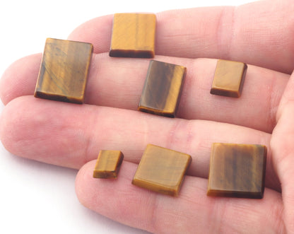 Tiger's Eye Rectangle Square Gemstone Cabochons