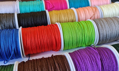 100 Yards Paracord Twisted Colorful para cord Ropes 1.5mm for jewelry Thin Nylon Cording Beading Thread String Rope for Macrame Raf1