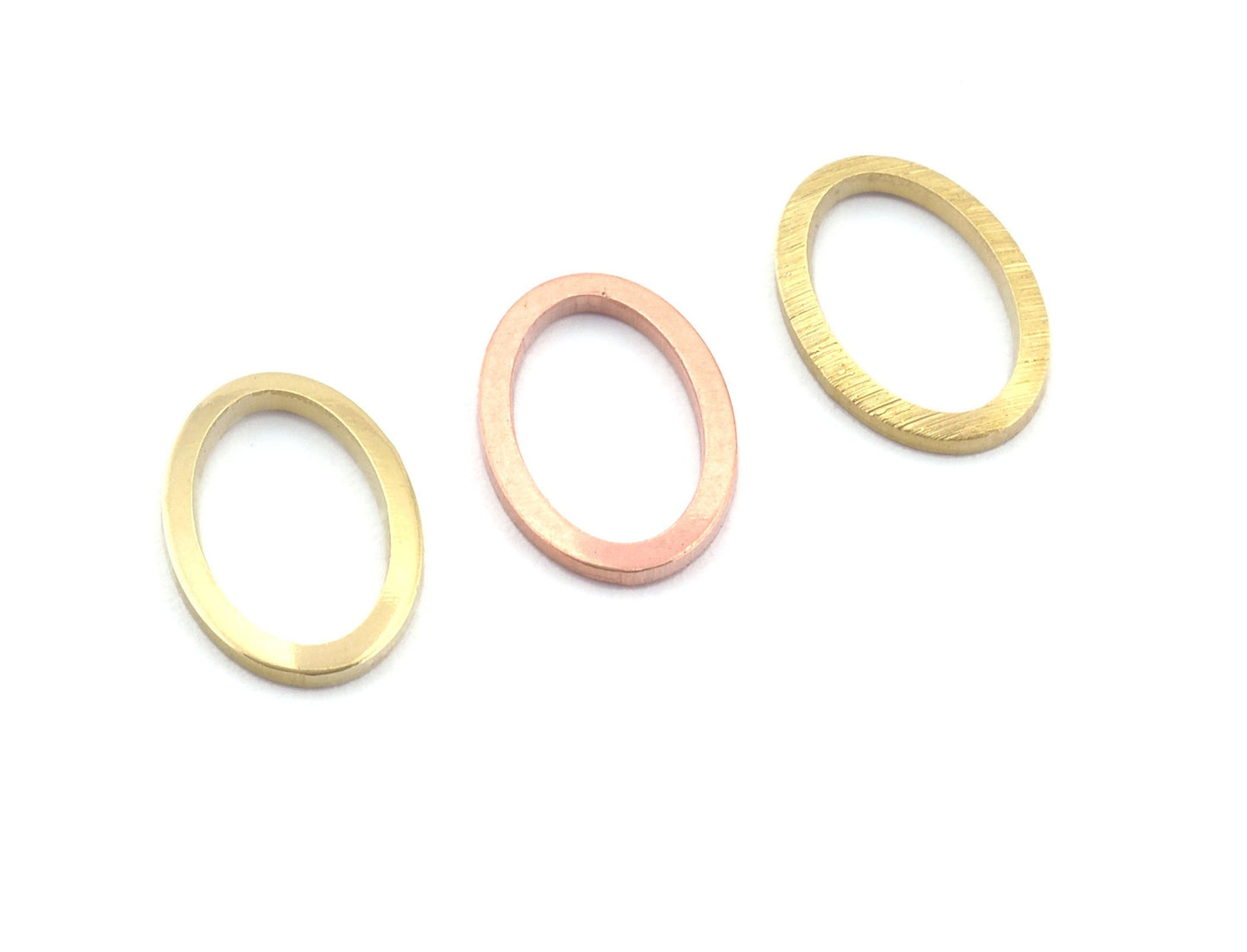 Oval connector findings raw brass - Copper - Brushed 11.5x7.5mm charms findings 4892-20