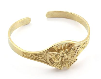 Luna Moth Sun Bracelet Cuff Raw brass (55mm inner size ) 4895