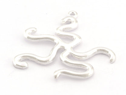 Octopus Charms Pendant Shiny Silver Plated Brass 39x38mm 1 hole chams 4899