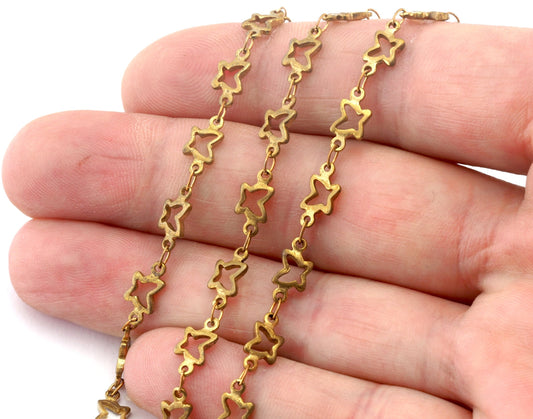 Butterfly anklet Sequin chain 5mm raw brass soldered chain 1605