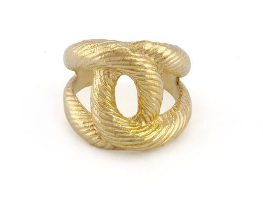 Twisted Swirl Knot Adjustable Ring Raw brass (18mm 8US inner size) OZ2823