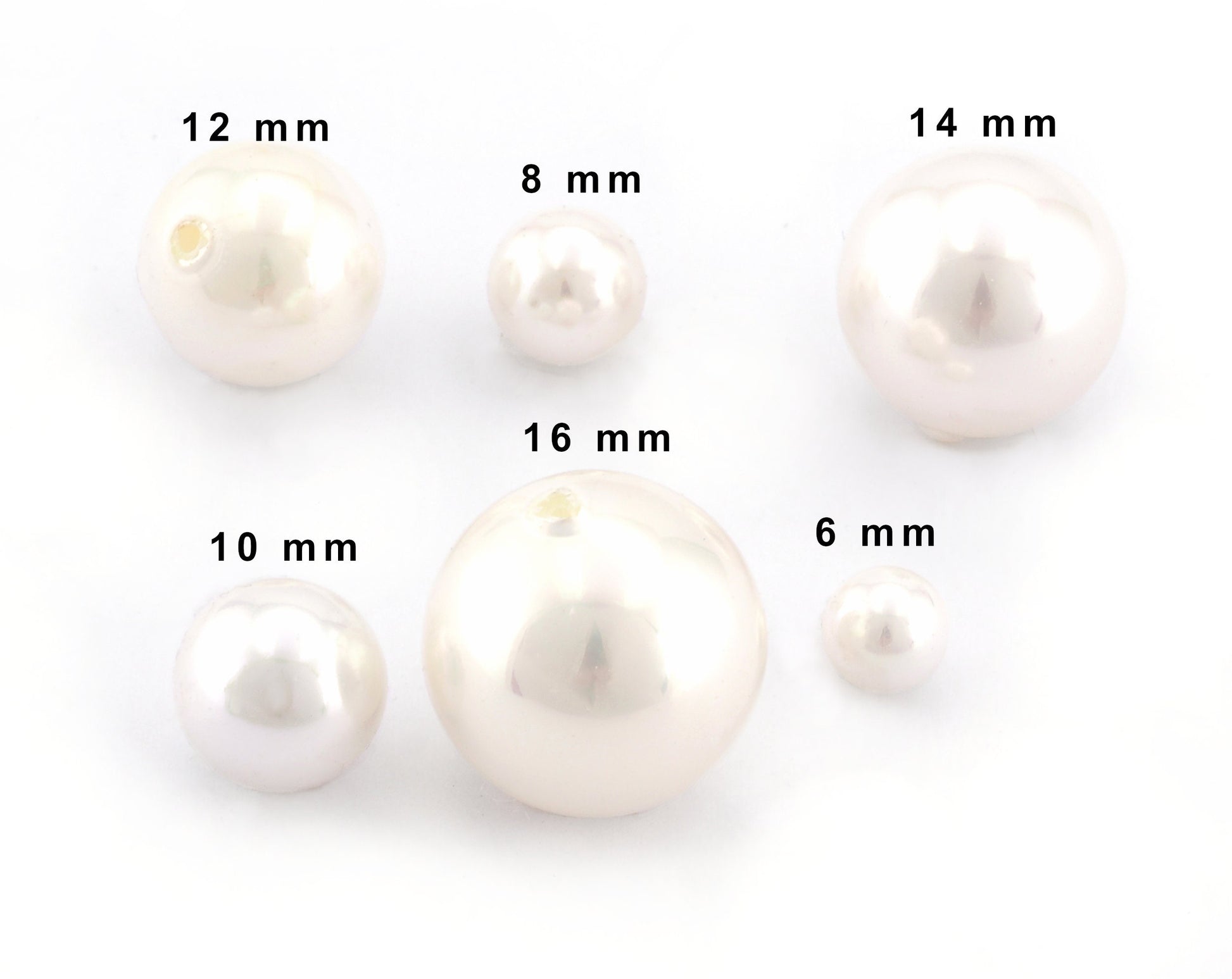 Half Drilled Sphere Pearls Beads White Majorca Pearl