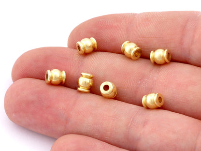 Bicone cylinder round beads raw brass findings spacer bead jewelry making 6x5.5mm 2mm hole bab2 S494