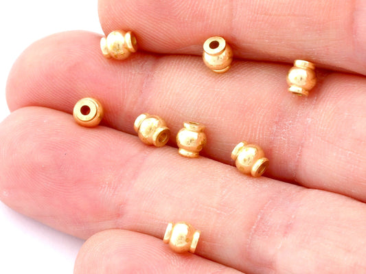 Bicone cylinder round beads raw brass findings spacer bead jewelry making 4.7x4.5mm 1.5mm hole bab1 4940