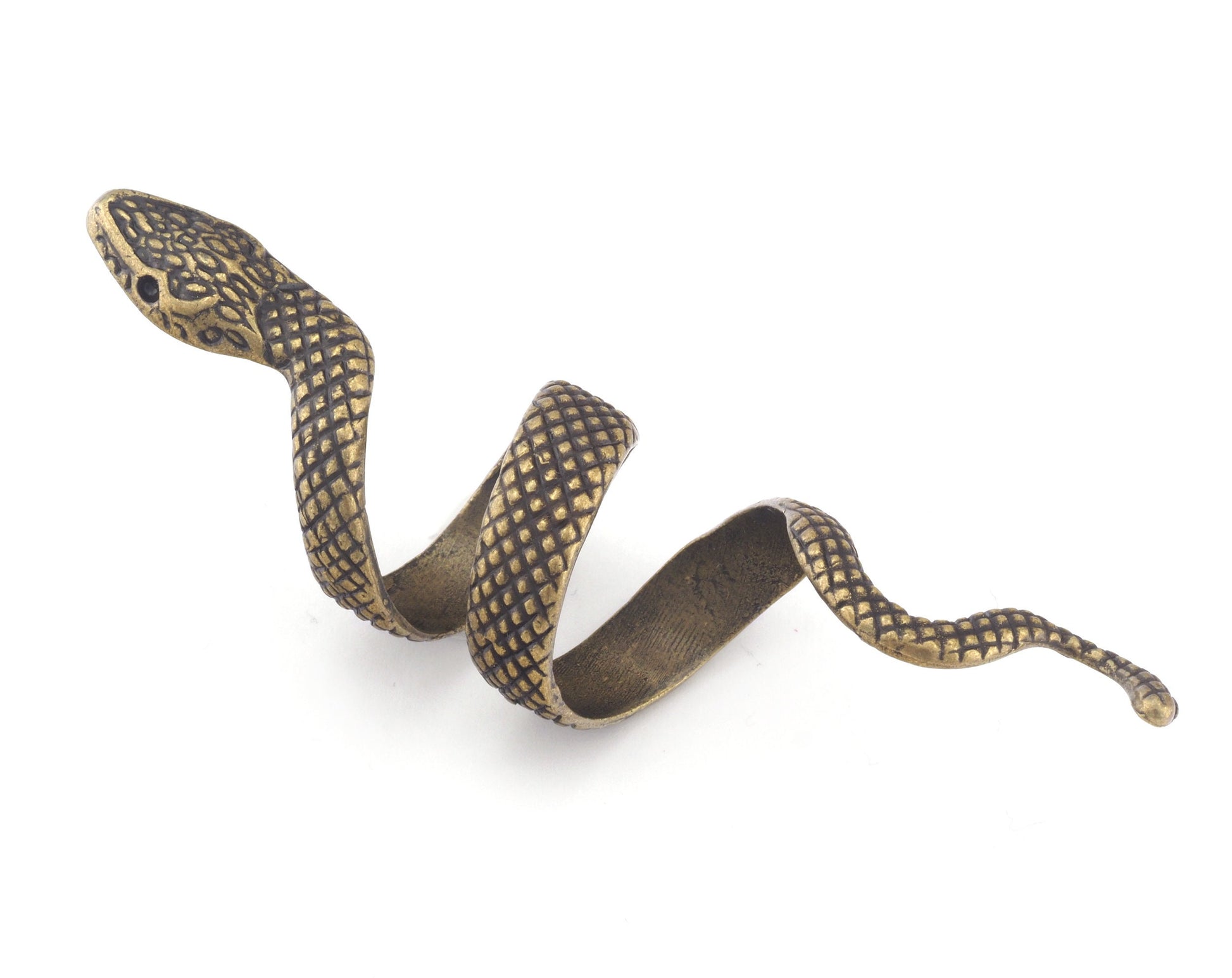 Snake Ring Wrap Adjustable Antique Bronze Plated Brass (18mm - 20mm 8US - 10US inner size) Oz4001