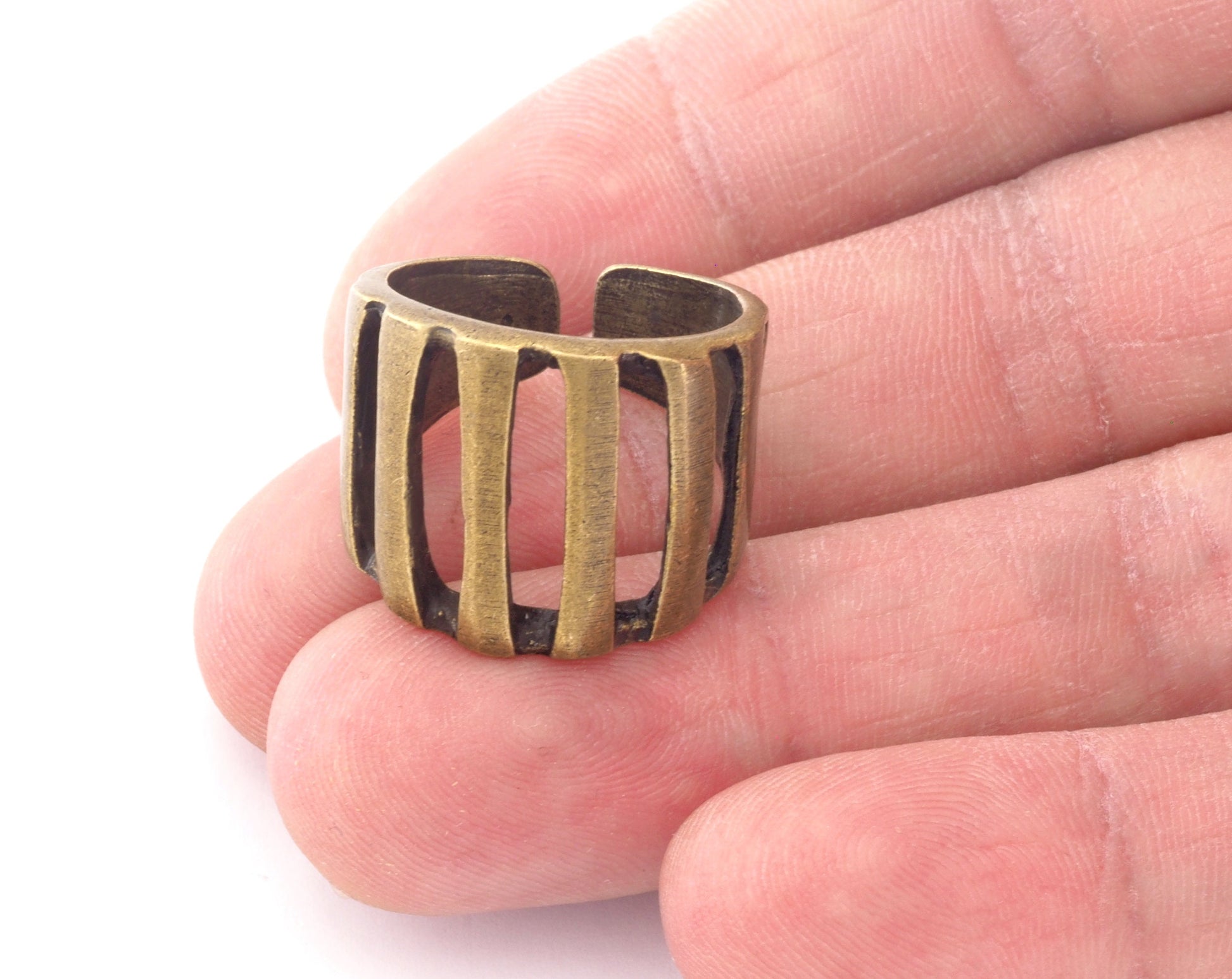 Ring Adjustable Ring 19mm Antique Bronze Plated brass (18mm 8US inner size - Adjustable ) OZ3333 ring22