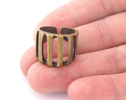 Ring Adjustable Ring 19mm Antique Bronze Plated brass (18mm 8US inner size - Adjustable ) OZ3333 ring22