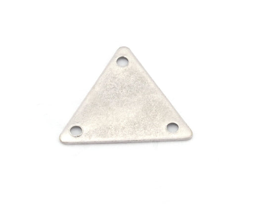 Silver plated brass equilateral triangle connector 12x14mm tag charms with 3 hole, 620SDD-34