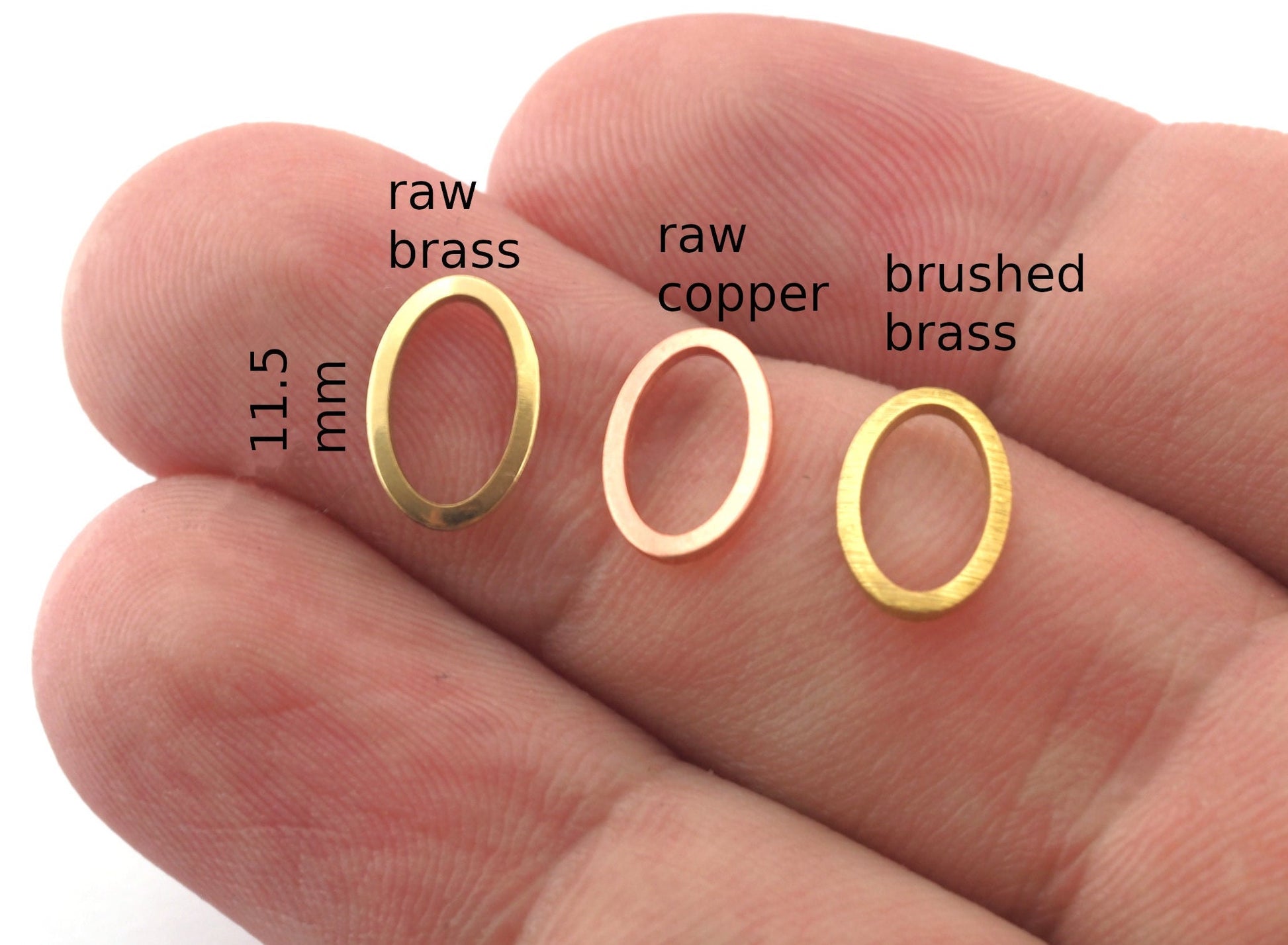 Oval connector findings raw brass - Copper - Brushed 11.5x7.5mm charms findings 4892-20