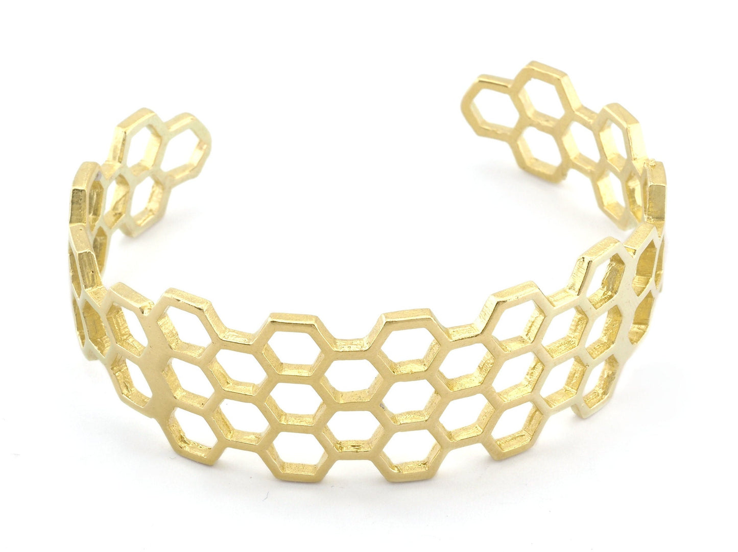 Honey Comb Bracelet Cuff Raw brass (60mm inner size ) 4897