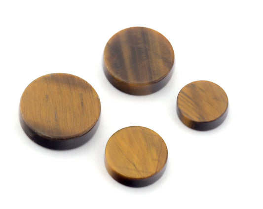 Tiger's Eye Coin Gemstone Round Cabochons