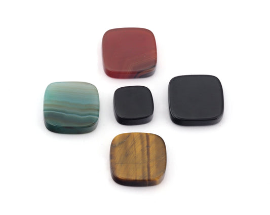 Natural Natural TV Cabochon Tiger's Eye Agate Onyx Square Coin Gemstone Cabochons