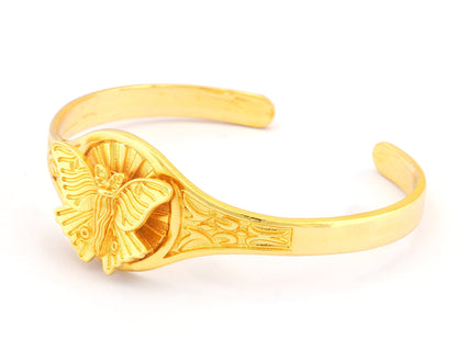 Luna Moth Sun Bracelet Cuff Shiny Gold (Nickel Lead Free plated ) brass (55mm inner size ) 4895