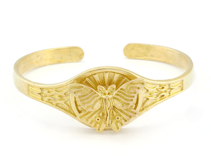 Luna Moth Sun Bracelet Cuff Raw brass (55mm inner size ) 4895