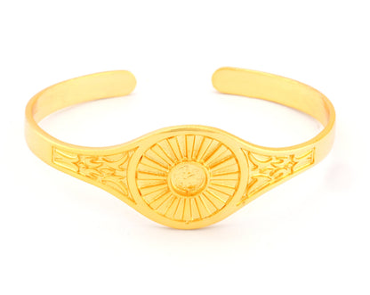 Ethnic Sun Bracelet Base Setting Blank Bezel Shiny Gold Plated brass (6mm Blank ) 4748