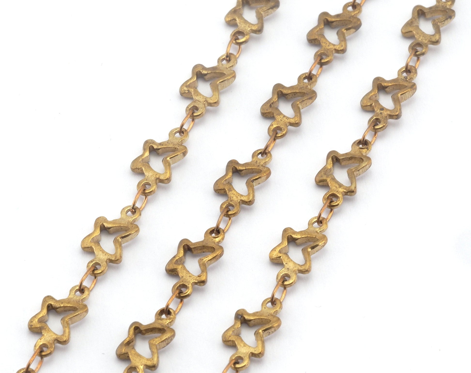 Butterfly anklet Sequin chain 5mm raw brass soldered chain 1605