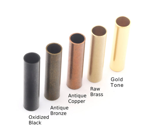 Cylinder Tubes Jewelry Crafting Brass Tube Raw brass, Antique bronze, Antique Copper, Shiny Gold Tone, Oxidized 7x30mm (hole 6mm) 1635