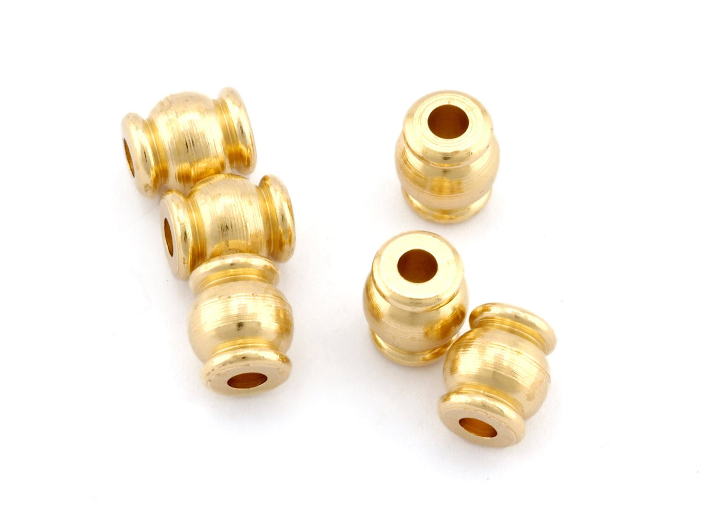 Bicone cylinder round beads raw brass findings spacer bead jewelry making 6x5.5mm 2mm hole bab2 S494