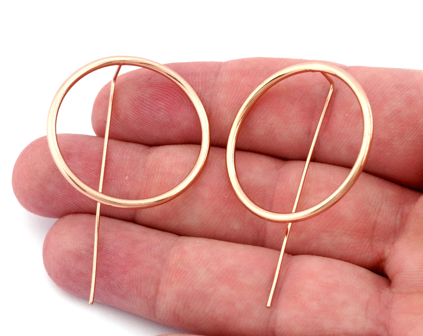 Circle Earring posts 36mm Gold plated, Rose Gold Plated, Raw brass OZ2520