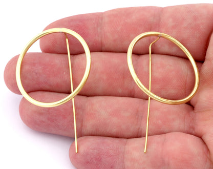 Circle Earring posts 36mm Gold plated, Rose Gold Plated, Raw brass OZ2520