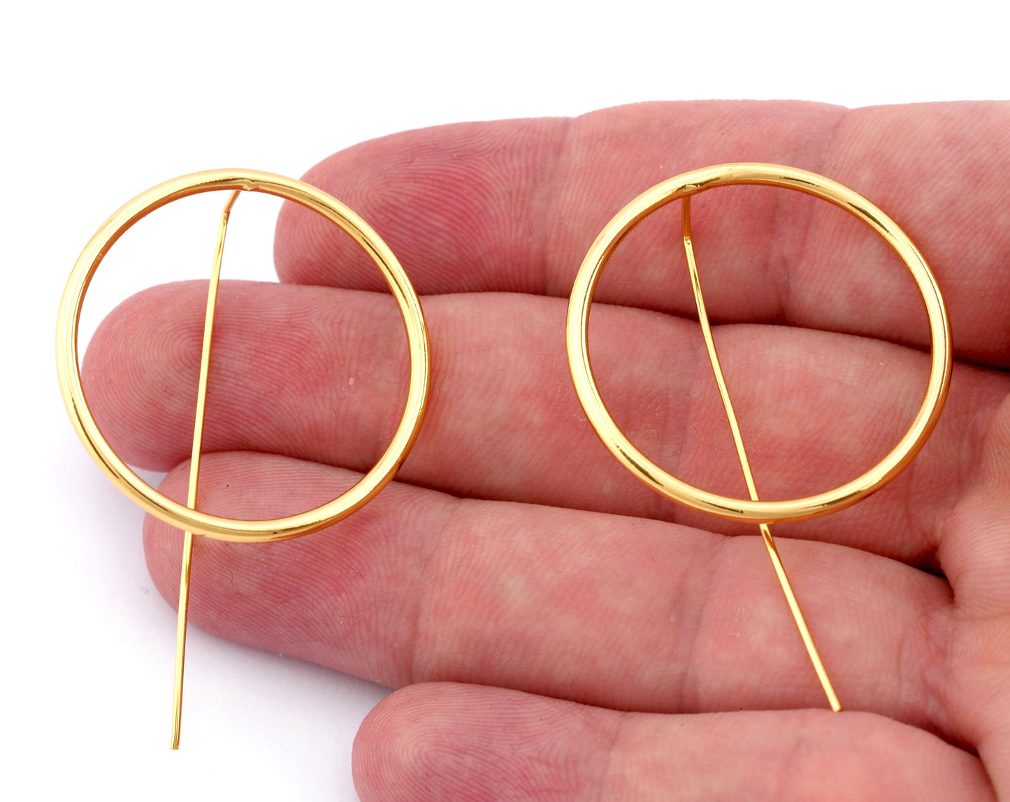 Circle Earring posts 36mm Gold plated, Rose Gold Plated, Raw brass OZ2520