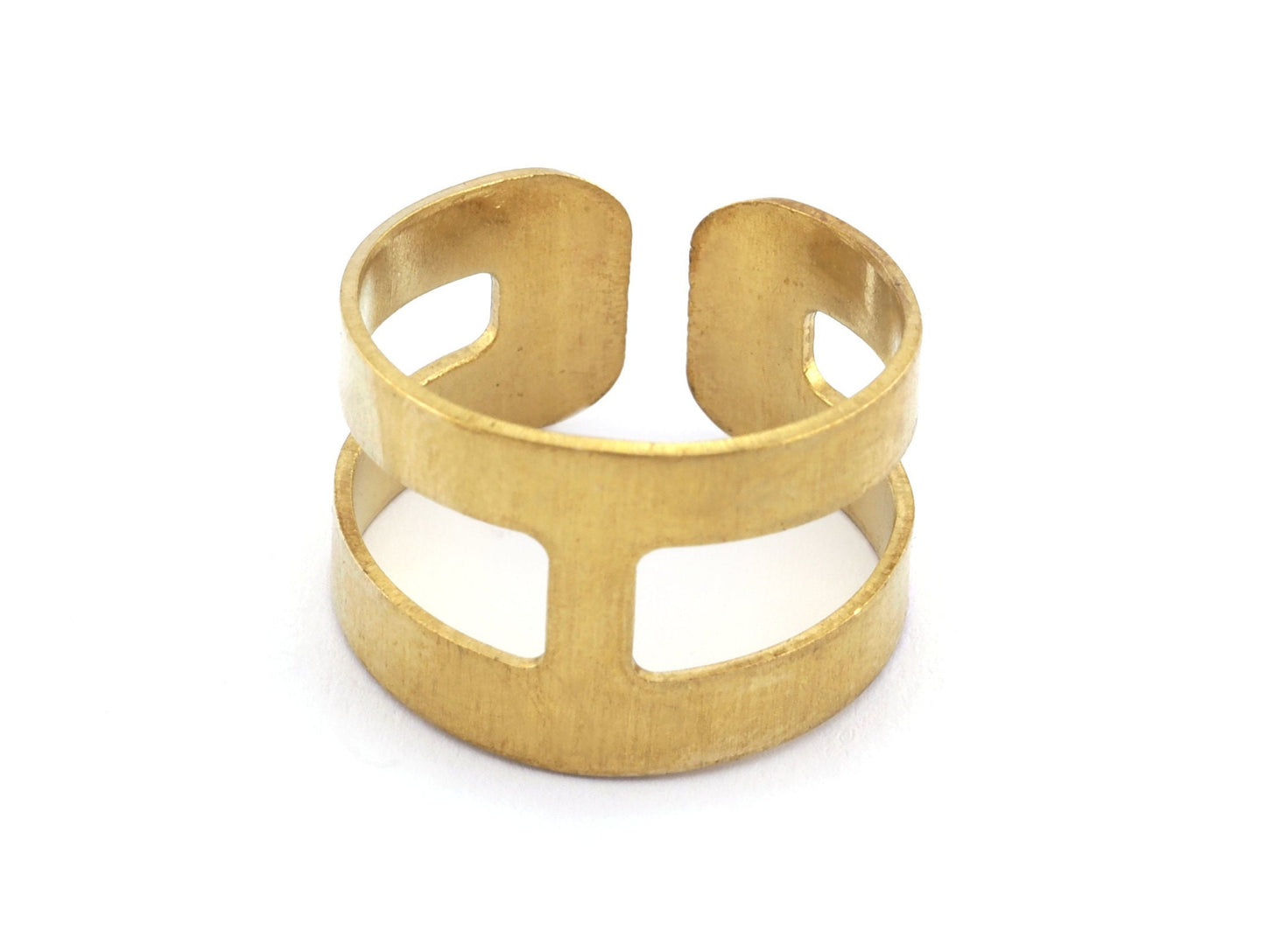 20x13mm (hole 19mmUS 9 ) raw brass adjustable knuckles ring, industrial brass charms, findings spacer bead Ri19i-1120