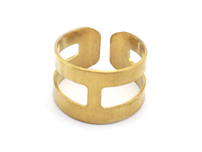 20x13mm (hole 19mmUS 9 ) raw brass adjustable knuckles ring, industrial brass charms, findings spacer bead Ri19i-1120