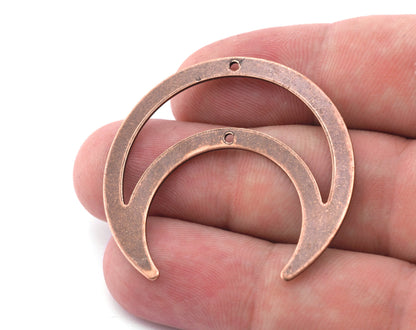 Crescent Connector Charms Antique Copper Plated Brass 42x39mm 0.8mm thickness Findings OZ3103-335