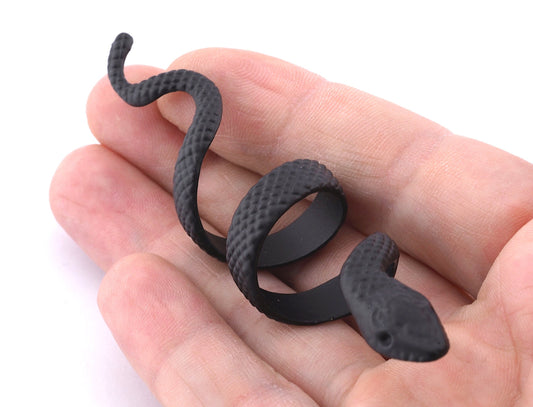 Snake Ring Wrap Adjustable Black Painted Brass (18mm - 20mm 8US - 10US inner size) 4001