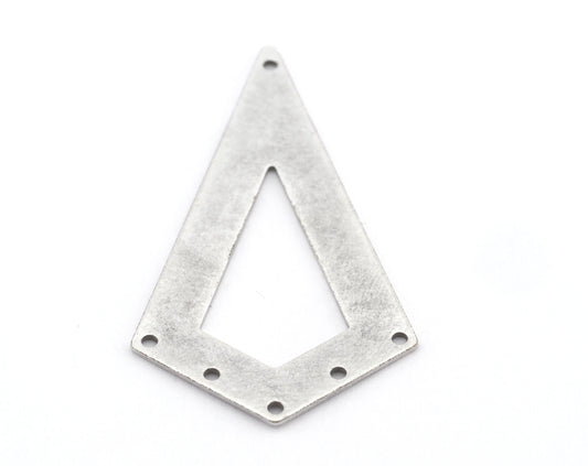 Kite quadrilateral Antique silver plated brass 54x29mm 0.8mm stamping blank 6 hole "thick frame" tag pendant necklace earring 2078-400