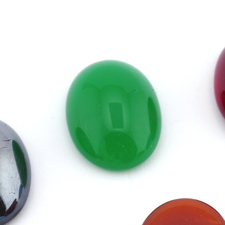 Glass 13x18mm Red Czech Oval Flat Back Cabochons CAB76