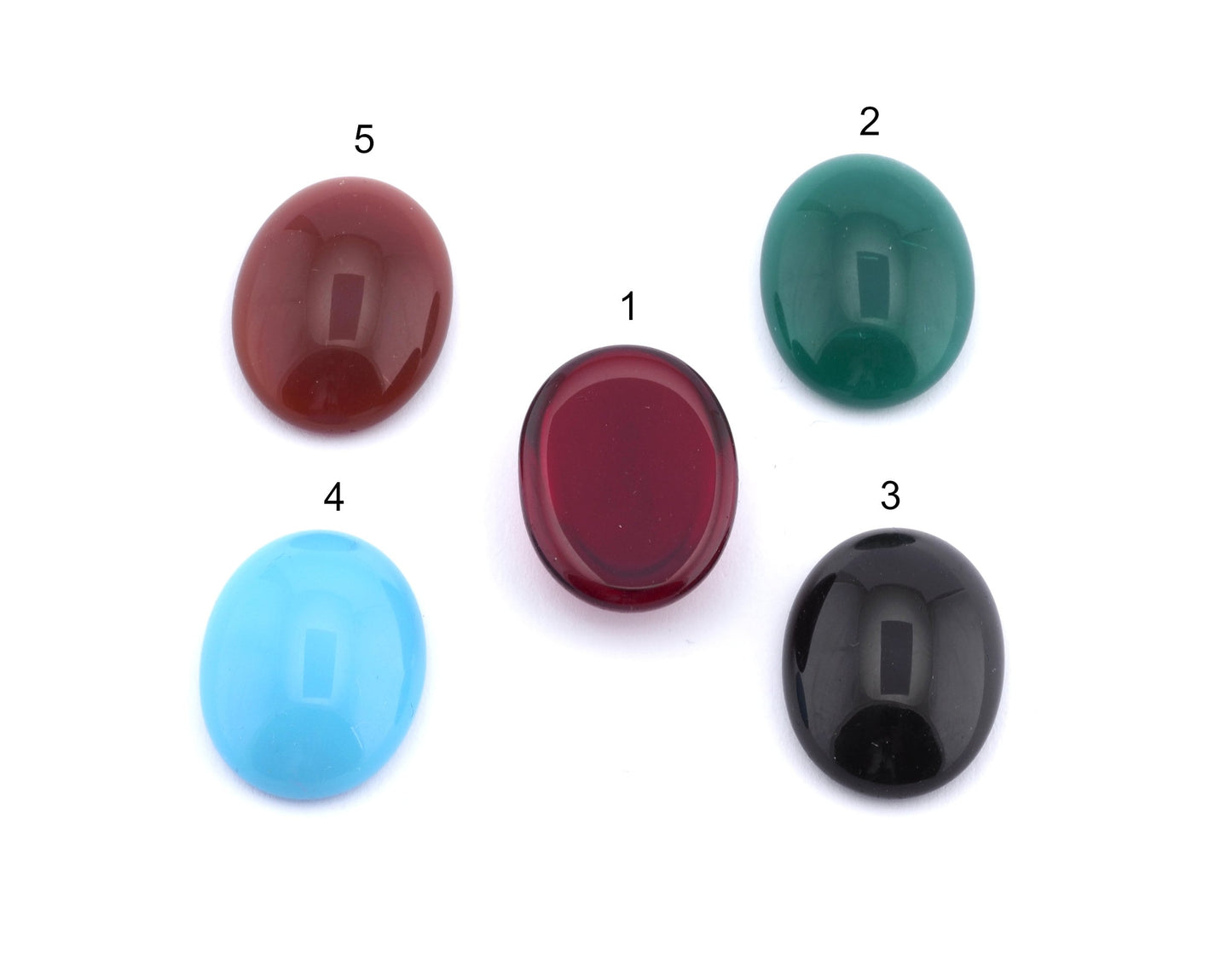 Glass 15x20mm Red Czech Oval Flat Back Cabochons CAB111