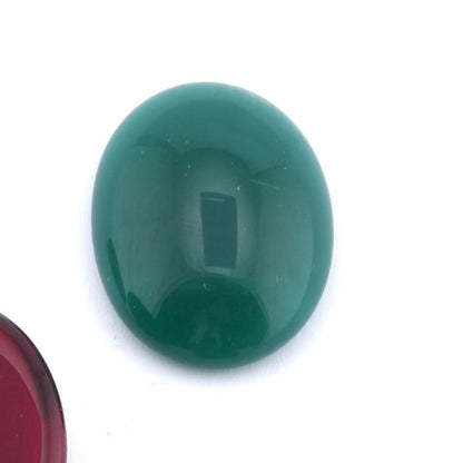 Glass 15x20mm Red Czech Oval Flat Back Cabochons CAB111