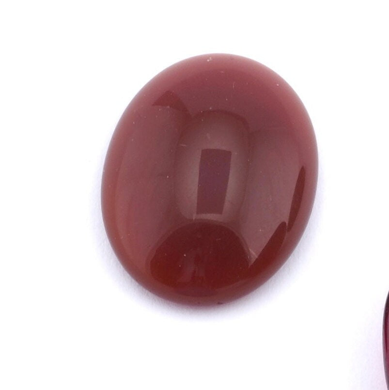 Glass 15x20mm Red Czech Oval Flat Back Cabochons CAB111