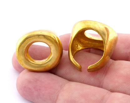 Round Adjustable Ring Raw brass (16.5mm 6US inner size) OZ3250 ring24