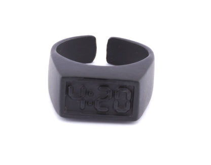 4:20 Ring Adjustable Black Painted Brass (7US-9US inner size) 4804