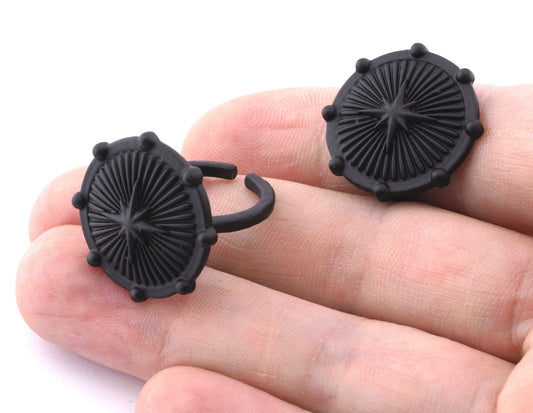 North Stars Adjustable Ring Brass Black Painted (6US - 9US inner size) 4630