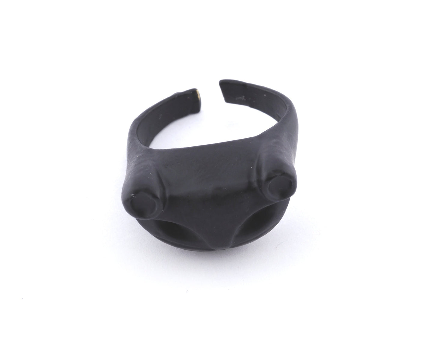 Cat Ring Adjustable Black Painted brass (18mm 8US inner size) Oz3685