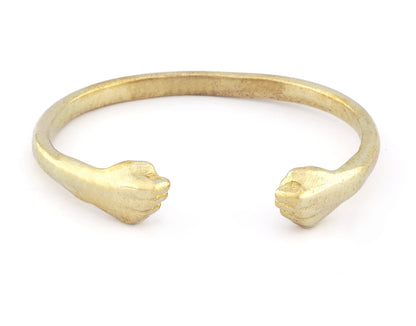 Punch Bracelet Raw Brass (55mm inner size - Adjustable ) 5034