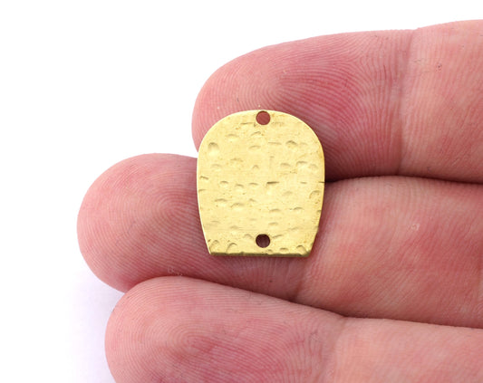 Oblong Oval shape Connector 18x16x0.8mm 2 hole raw brass findings scs oz5032
