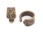Spoon Ring Flower Patterned Adjustable Ring Antique Bronze Plated Brass (18mm 8US inner size) OZ2543